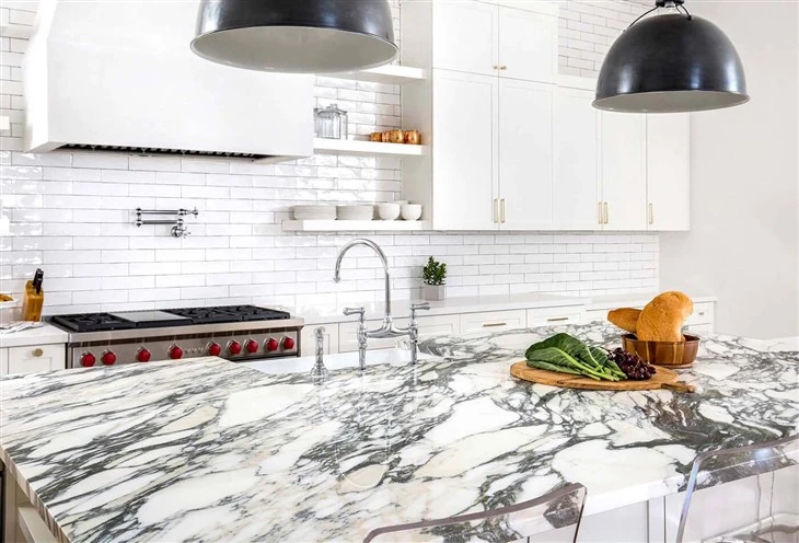 Countertops tal-kċina tal-irħam tad-daqs tad-dwana
